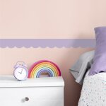 Plage - frise d�corative adh�sive, festonn�e parme, violet, feston, 9 cm x 300 cm