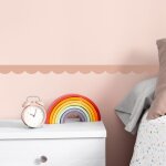 Plage - frise d�corative adh�sive, festonn�e rose, feston, 5 cm x 300 cm