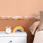 Plage - frise d�corative adh�sive, montagnes, p�che, orange, 9 cm x 300 cm