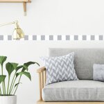 Frise d�corative adh�sive, rayures, gris et blanc, tendance, 5 cm x 300 cm
