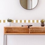 Frise dcorative adhsive, rayures, moutarde et blanc, jaune moutarde , tendance, 5 cm x 300 cm