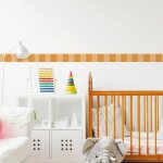 Frise d�corative adh�sive, rayures verticales larges, orange, motif g�om�trique, 5 cm x 300 cm