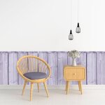 Plage - papier peint dcoup prencoll, soubassement, planches de bois parme, imitation bois, violet, ...