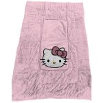 Plaid 100x150 cm pliant en coussin 40x40 cm hello kitty rose 2 en 1