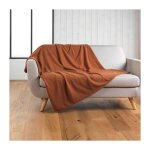 Douceur d'int�rieur - plaid 180 x 220 cm bouclette unie wooly terracotta