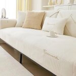 Plaid canap� blanc 70x180 cm, couverture douce lavable, prot�ge canap� chaud et d�coratif