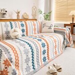 Plaid de canap� boh�me flocon de neige chenille pour toutes les saisons, 2 - 4 places, adapt� aux animaux ...