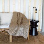 Plaid canap� en velours matelass� naturel 125x160 cm