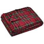 Plaid � carreaux �cossais en polaire rouge 130x160 cm