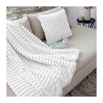 Enjoy home - plaid côtelé blanc effet fourrure matisse 180x220cm - 180x220cm - blanc Enjoy home - plaid côtelé blanc effet fourrure matisse 180x220cm - 180x220cm - blanc