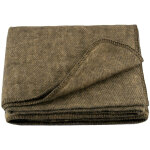 Plaid ou couverture chaude laine et mohair marron brun 120x180 cm