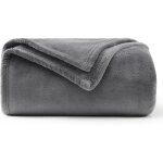 Plaid couverture polaire flanelle en microfibre, jet� de canap� 150x200 gris anthracite, couverture lit ...