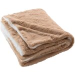 Douceur d'intrieur - plaid doux a poil et sherpa 125 x 150 cm foxy sable