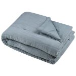 Plaid ou edredon en gaze de coton 125 x 150 cm colors bleu