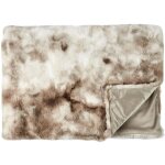 Linnea - plaid fausse fourrure christie 140x200 cm bicolore blanc et marron