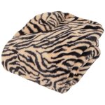 Atmosphera - plaid fausse fourrure imprim orana noir 160x120cm crateur d'intrieur