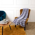 Plaid fausse fourrure  rayures 120 x 150 cm