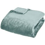 Plaid flanelle fourrure bleu clair 130 x 180 cm atmosphera