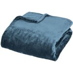Plaid flanelle fourrure bleu eg�en 130 x 180 cm atmosphera