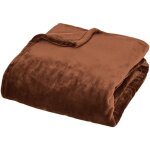 Atmosphera - plaid flanelle cuddly marron 130x180cm créateur d'intérieur Atmosphera - plaid flanelle cuddly marron 130x180cm créateur d'intérieur