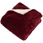 Plaid flanelle effet sherpa lyno rouge grenat 170x130cm atmosphera créateur d'intérieur Plaid flanelle effet sherpa lyno rouge grenat 170x130cm atmosphera créateur d'intérieur