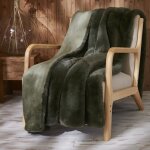 Plaid fourrure chaud kaki 140x200 odin