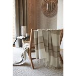 Plaid � franges 140 x 200 cm en pure laine marius