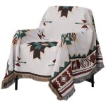 Plaid, housse de canap de style ethnique amricain, couverture complte en tricot sucre jacquard couverture ...