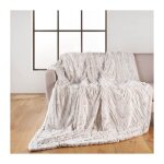 Plaid imitation fourrure  lynx  180x220cm naturel