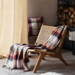 Plaid tartan ecossais - effet mohair bordeaux 127x152 cm