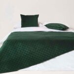 Homescapes - plaid vert fonc en velours, 150 x 200 cm