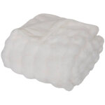 Plaid xl imitation fourrure 3d  zephy  180x230cm blanc