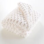 Plaid imitation fourrure frosty 180x220cm - 180x220cm - blanc