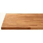Plan de travail acacia massif huil� lamell� coll� l. 250 x p. 65 cm, ep. 36 mm