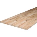 Plan de travail bois massif ch�ne lamell� about� l. 200 x p. 65 cm, ep. 36 mm