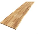 Plan de travail ch�ne massif bord naturel huil� l. 250 x l. 65 cm, ep. 36 mm