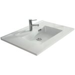 [jamais utilise] plan vasque neova rsin de synthse avec dosseret l70cm p55cm blanc - a23004494