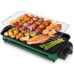 Plancha �lectrique multifonction avec thermostat r�glable, l�chefrite, plaque antiadh�sive et grille ...