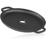 Plancha en fonte  34, 5 cm plaque pour rchaud fuse dj culotte (preseasoned) - bbq - toro