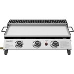 Plancha a gaz - 3 brleurs puissance 7. 5kw en acier inoxydable, surface cuisson 61, 5 x 32cm en acier ...