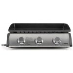 Plancha gaz inox doc277 - 7500w acier �maill� 6 � 8 personnes 3 br�leurs