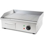 Vertes - plancha professionnelle 3000w en acier inox (surface de gril rainure 55x35cm, thermostat, tempratur ...