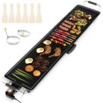 Plancha xxl barbecue electrique �lectrique grill tefal table pied viande plaque bbq cuisson camping inox ...