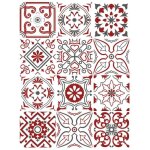 Planche de 12 carreaux ciment adh�sifs bisknight ? stickers d�coratifs muraux ? autocollants 10 x 10 ...