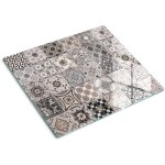 Tulup - planche de cuisine, couvre plaque, verre planche d�couper, verre tremp� ? 60 x 52 cm - carreaux ...