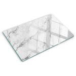 Planche de cuisine, couvre plaque, verre planche d�couper, verre tremp� ? 80 x 52 cm - marbre