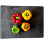 Planche dcouper plaque de verre 52x40 poivrons