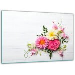 Planche dcouper en verre tremp de 30x22 fleurs