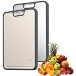 Planche de dcoupe en titane pur et paille de bl pp, 40, 6 x 30, 5 cm, double face, grande planche  ...