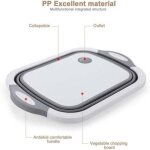 Planche  dcouper 3 en 1, bol  vaisselle pliable, panier de rangement pliable, panier de camping portable, ...